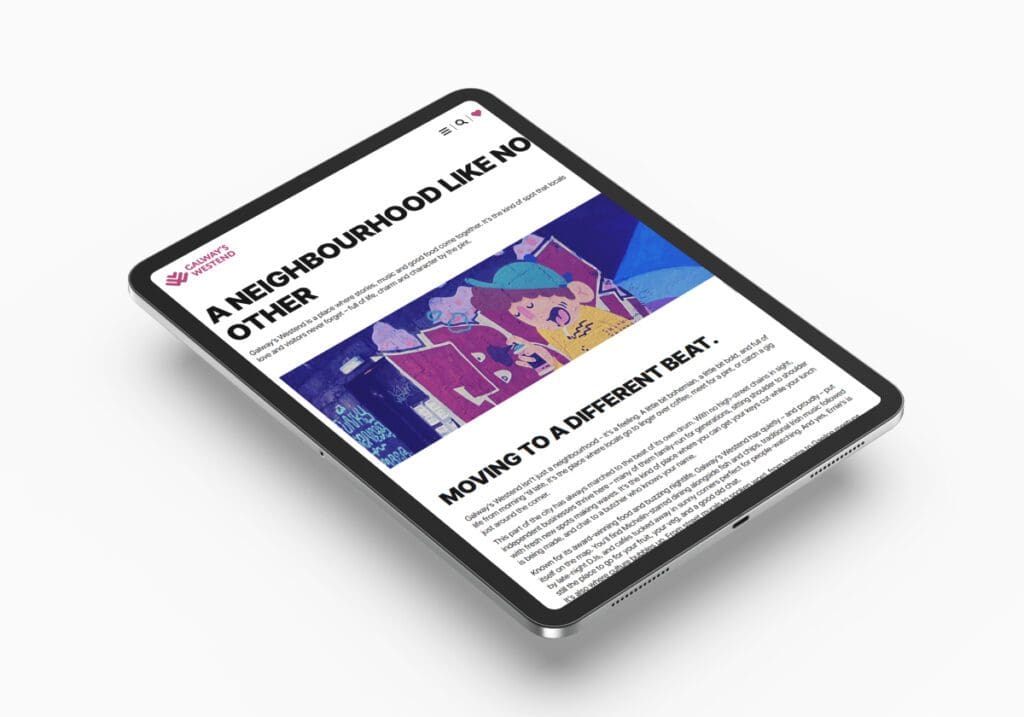 Galway’s Westend Website Mockup