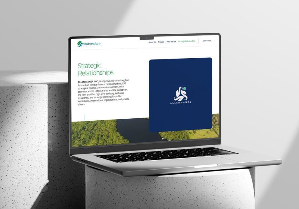 Verdama Earth Website Mockup