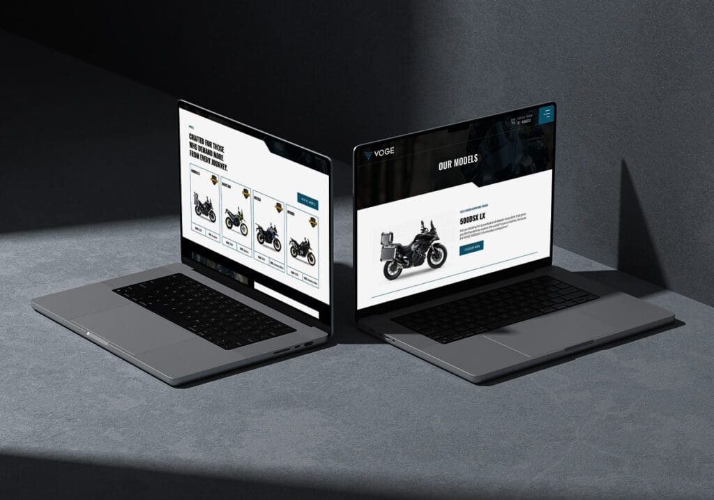 Voge Motorcycles Ireland Website Mockup