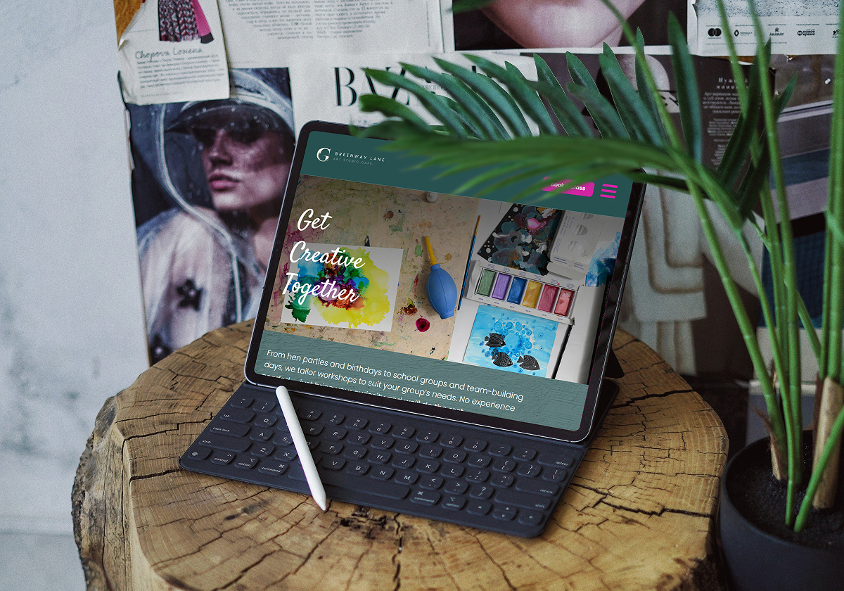 Greenway Lane Art Studio & Café Website Mockup