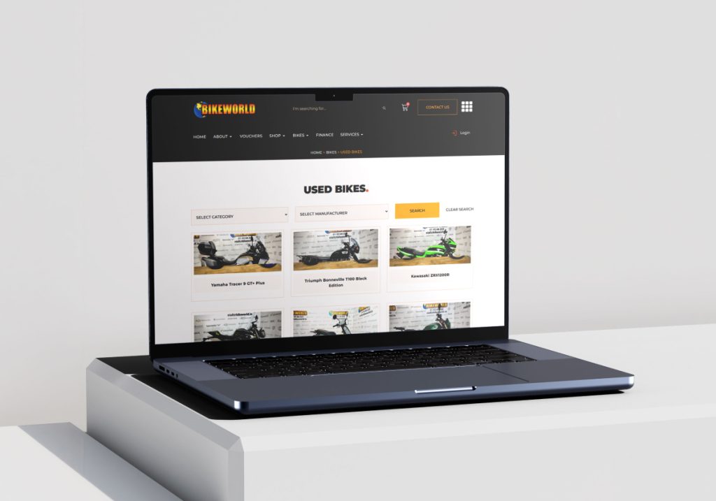 Bikeworld Website Mockup